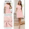 MEROKEETY Women’s Summer Short Sleeve Mini Dress 2026 Spring Elegant Business A Line Bodycon Work Graduation Short Dress(Pink)