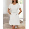 MEROKEETY Women’s Summer Short Sleeve Mini Dress 2026 Spring Elegant Business A Line Bodycon Work Graduation Short Dress(White)