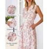 MEROKEETY Women’s Summer Sleeveless Floral Maxi Dress 2026 Boho Casual Flowy Zipper V Neck Split Beach Dresses(Apricot)