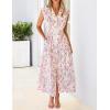 MEROKEETY Women’s Summer Sleeveless Floral Maxi Dress 2026 Boho Casual Flowy Zipper V Neck Split Beach Dresses(Apricot)