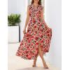 MEROKEETY Women’s Summer Sleeveless Floral Maxi Dress 2026 Boho Casual Flowy Zipper V Neck Split Beach Dresses(Dustypink)