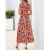 MEROKEETY Women’s Summer Sleeveless Floral Maxi Dress 2026 Boho Casual Flowy Zipper V Neck Split Beach Dresses(Dustypink)