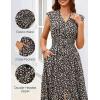 MEROKEETY Women’s Summer Sleeveless Floral Maxi Dress 2026 Boho Casual Flowy Zipper V Neck Split Beach Dresses(Leopard)