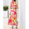 MEROKEETY Women’s Summer Sleeveless Floral Maxi Dress 2026 Boho Casual Flowy Zipper V Neck Split Beach Dresses(Orangerose)