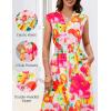 MEROKEETY Women’s Summer Sleeveless Floral Maxi Dress 2026 Boho Casual Flowy Zipper V Neck Split Beach Dresses(Orangerose)
