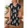 MEROKEETY Rompers for Women Summer 2026 Casual Cap Sleeve V neck Button Short Jumpsuit Overalls Beach Vacation Outfits(Black White)