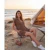 MEROKEETY Rompers for Women Summer 2026 Casual Cap Sleeve V neck Button Short Jumpsuit Overalls Beach Vacation Outfits(Coffee)