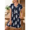 MEROKEETY Rompers for Women Summer 2026 Casual Cap Sleeve V neck Button Short Jumpsuit Overalls Beach Vacation Outfits(Navy White)