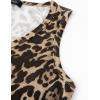 MEROKEETY Women’s 2026 Summer Sleeveless Tank Tops V Neck Ribbed Dressy Casual Henley Shirts Button Loose Cami Tees(Leopard)