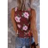 MEROKEETY Women’s 2026 Summer Sleeveless Tank Tops V Neck Ribbed Dressy Casual Henley Shirts Button Loose Cami Tees(Maroonfloral)