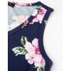 MEROKEETY Women’s 2026 Summer Sleeveless Tank Tops V Neck Ribbed Dressy Casual Henley Shirts Button Loose Cami Tees(Navyfloral)