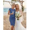 MEROKEETY Women’s 2026 Summer Wedding Guest Mini Dress Bodycon Cap Sleeve Elegant Formal Cocktail Party Short Dresses(Dustyblue)