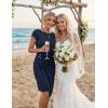MEROKEETY Women’s 2026 Summer Wedding Guest Mini Dress Bodycon Cap Sleeve Elegant Formal Cocktail Party Short Dresses(Navy)