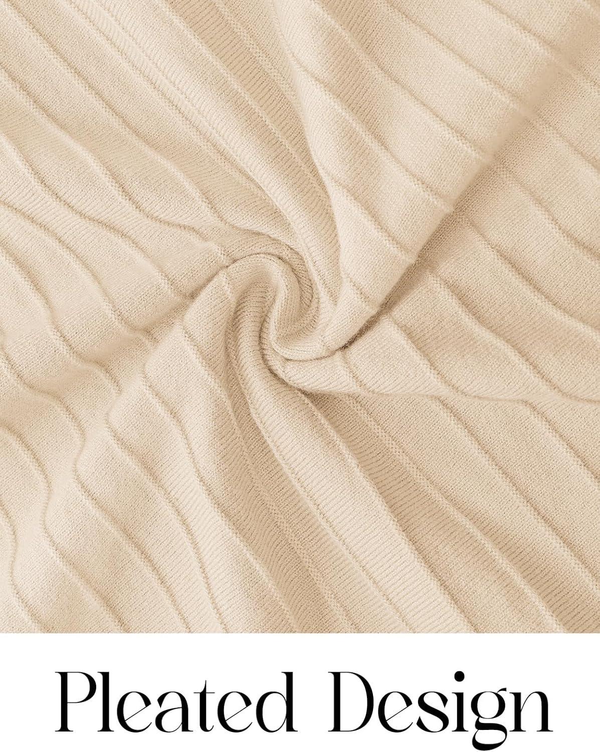 imageMEROKEETY Womens Summer Midi Dress 2026 Spring Sleeveless Pleated A Line Casual Business Work Cocktail Vacation DressesApricot