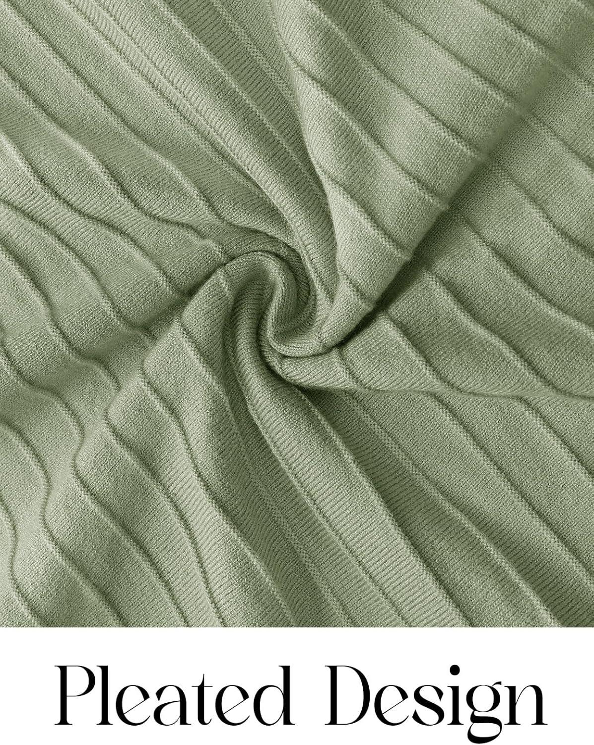 imageMEROKEETY Womens Summer Midi Dress 2026 Spring Sleeveless Pleated A Line Casual Business Work Cocktail Vacation DressesGreen