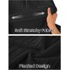 MEROKEETY Summer Sleeveless Casual Midi Dress 2026 Spring A Line Fringe Flowy Pleated Business Work Dresses(Black)