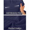 MEROKEETY Summer Sleeveless Casual Midi Dress 2026 Spring A Line Fringe Flowy Pleated Business Work Dresses(Navy)
