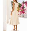 MEROKEETY Women’s Summer Midi Dress 2026 Spring Sleeveless Pleated A Line Casual Business Work Cocktail Vacation Dresses(Apricot)