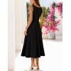 MEROKEETY Women’s Summer Midi Dress 2026 Spring Sleeveless Pleated A Line Casual Business Work Cocktail Vacation Dresses(Black)