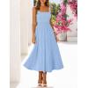 MEROKEETY Women’s Summer Midi Dress 2026 Spring Sleeveless Pleated A Line Casual Business Work Cocktail Vacation Dresses(Blue)