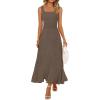 MEROKEETY Women’s Summer Midi Dress 2026 Spring Sleeveless Pleated A Line Casual Business Work Cocktail Vacation Dresses(Coffee)