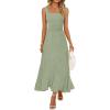 MEROKEETY Women’s Summer Midi Dress 2026 Spring Sleeveless Pleated A Line Casual Business Work Cocktail Vacation Dresses(Green)
