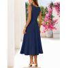 MEROKEETY Women’s Summer Midi Dress 2026 Spring Sleeveless Pleated A Line Casual Business Work Cocktail Vacation Dresses(Navy)