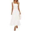 MEROKEETY Women’s Summer Midi Dress 2026 Spring Sleeveless Pleated A Line Casual Business Work Cocktail Vacation Dresses(White)