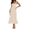 MEROKEETY Women’s Summer Midi Dress 2026 Spring Sleeveless Pleated A Line Casual Business Work Cocktail Vacation Dresses(Apricot)
