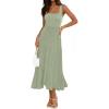 MEROKEETY Women’s Summer Midi Dress 2026 Spring Sleeveless Pleated A Line Casual Business Work Cocktail Vacation Dresses(Green)