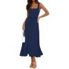 MEROKEETY Women’s Summer Midi Dress 2026 Spring Sleeveless Pleated A Line Casual Business Work Cocktail Vacation Dresses(Navy)