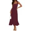 MEROKEETY Women’s Summer Midi Dress 2026 Spring Sleeveless Pleated A Line Casual Business Work Cocktail Vacation Dresses(Wine)