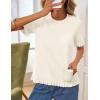 MEROKEETY Women’s Spring Short Sleeve Sweater 2026 Summer Business Casual Shirt Cute Ruffled Knit Dressy Tops Trendy Clothes(Beige)