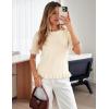 MEROKEETY Women’s Spring Short Sleeve Sweater 2026 Summer Business Casual Shirt Cute Ruffled Knit Dressy Tops Trendy Clothes(Beige)