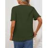 MEROKEETY Women’s Spring Short Sleeve Sweater 2026 Summer Business Casual Shirt Cute Ruffled Knit Dressy Tops Trendy Clothes(Green)