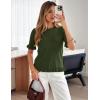 MEROKEETY Women’s Spring Short Sleeve Sweater 2026 Summer Business Casual Shirt Cute Ruffled Knit Dressy Tops Trendy Clothes(Green)