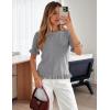 MEROKEETY Women’s Spring Short Sleeve Sweater 2026 Summer Business Casual Shirt Cute Ruffled Knit Dressy Tops Trendy Clothes(Grey)