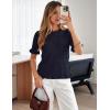 MEROKEETY Women’s Spring Short Sleeve Sweater 2026 Summer Business Casual Shirt Cute Ruffled Knit Dressy Tops Trendy Clothes(Navy)