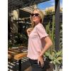 MEROKEETY Women’s Spring Short Sleeve Sweater 2026 Summer Business Casual Shirt Cute Ruffled Knit Dressy Tops Trendy Clothes(Pink)