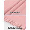 MEROKEETY Women’s Spring Short Sleeve Sweater 2026 Summer Business Casual Shirt Cute Ruffled Knit Dressy Tops Trendy Clothes(Pink)