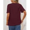 MEROKEETY Women’s Spring Short Sleeve Sweater 2026 Summer Business Casual Shirt Cute Ruffled Knit Dressy Tops Trendy Clothes(Wine)