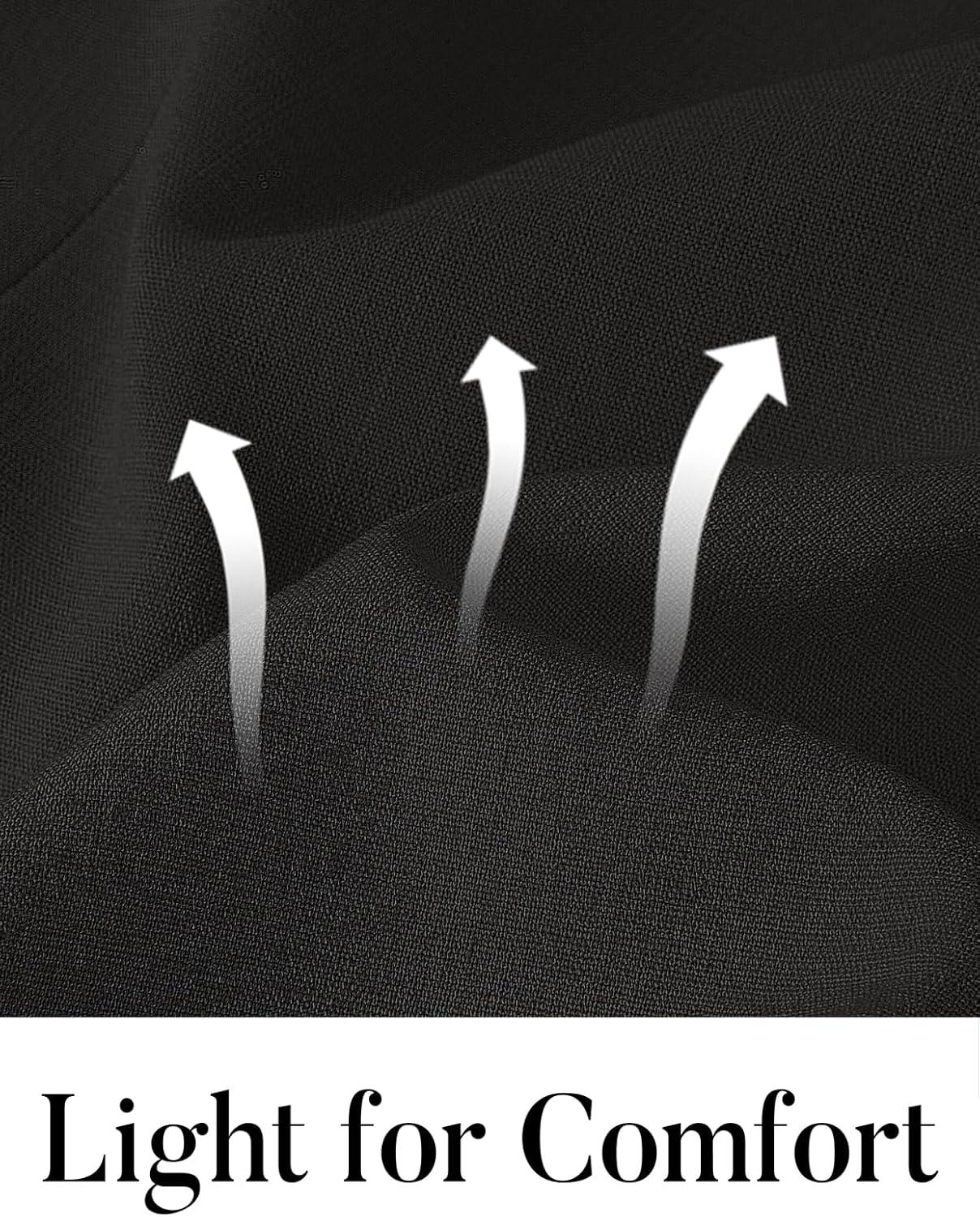 imageMEROKEETY Womens 2 Piece Outfits Summer 2026 Sleeveless Suit Vest Wide Leg Pants Business Work Casual Blazer SetsBlack