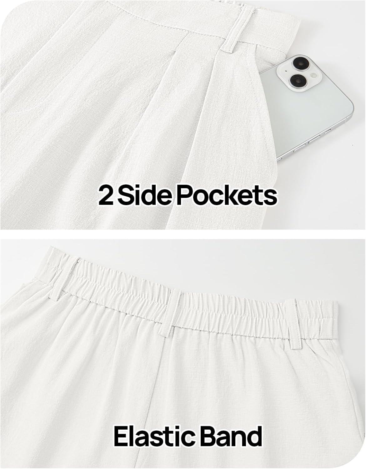 imageMEROKEETY Womens 2 Piece Outfits Summer 2026 Sleeveless Suit Vest Wide Leg Pants Business Work Casual Blazer SetsWhite