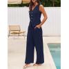 MEROKEETY Women’s 2 Piece Outfits Summer 2026 Sleeveless Suit Vest Wide Leg Pants Business Work Casual Blazer Sets(Navy)