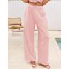 MEROKEETY Women’s 2 Piece Outfits Summer 2026 Sleeveless Suit Vest Wide Leg Pants Business Work Casual Blazer Sets(Pink)