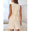MEROKEETY Women’s 2026 Summer 2 Piece Suit Sets Sleeveless V Neck Button Vest Outfits Business Blazer Short Matching Set(Apricot)