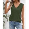 MEROKEETY Womens Spring Sweater Vest 2026 Summer V Neck Sleeveless Knit Tank Top Business Casual Work Outfit Fashion Clothes(Army Green)