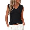 MEROKEETY Womens Spring Sweater Vest 2026 Summer V Neck Sleeveless Knit Tank Top Business Casual Work Outfit Fashion Clothes(Black)