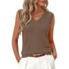 MEROKEETY Womens Spring Sweater Vest 2026 Summer V Neck Sleeveless Knit Tank Top Business Casual Work Outfit Fashion Clothes(Brown)