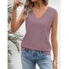 MEROKEETY Womens Spring Sweater Vest 2026 Summer V Neck Sleeveless Knit Tank Top Business Casual Work Outfit Fashion Clothes(Grey Purple)
